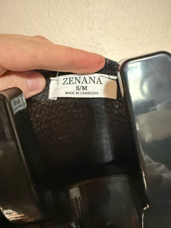 Zenana Outfitters Black Waffle Knit Long Sleeve Top - Picture 3 of 5